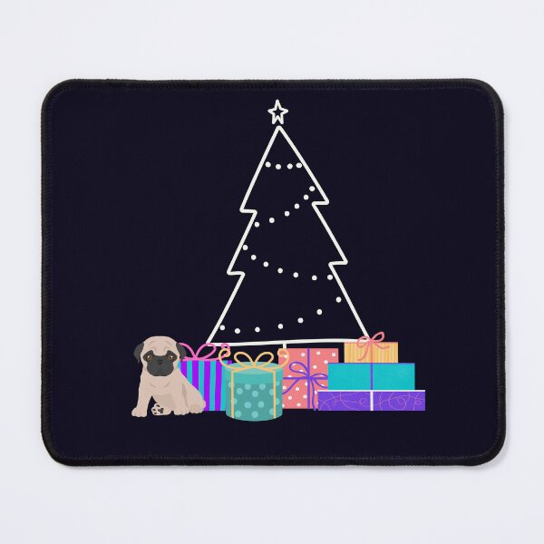 Item preview, Pug winter time Pug Christmas tree Xmas Pug Christmas Gift Pug Fawn pug designed and sold by ALLURE-minimal.