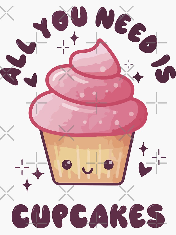 Cute cupcake illustration  Sticker for Sale by Yarafantasyart