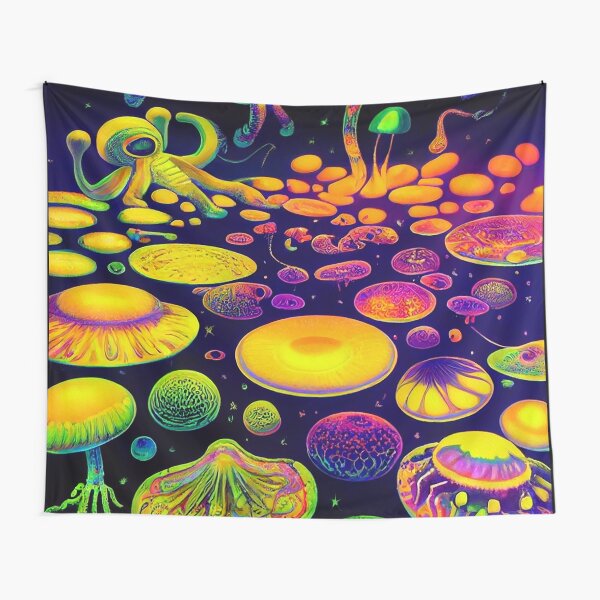 Item preview, UV reactive Space Shroom Art designed and sold by Neon Treats.