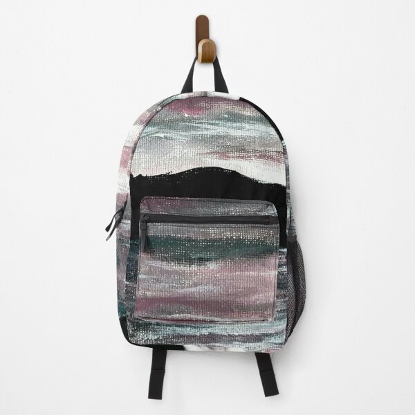 Item preview, Pink purple black mountain landscape art designed and sold by WorldOfWendyArt.