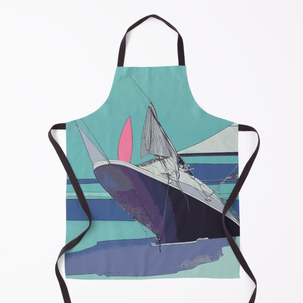 Item preview, Sailboat Abstract Indigo Aqua designed and sold by Nonshape.