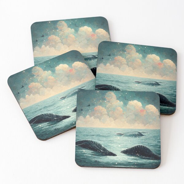 Item preview, Whales in the sea under mystical clouds designed and sold by Schertel.