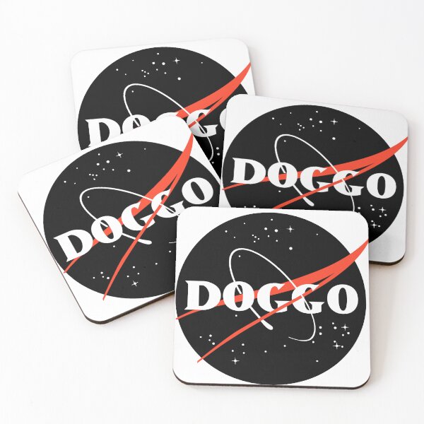 Item preview, Doggo, Nasa Inspired logo, quality logo Black Color, Guaranteed best gift for all dog lovers designed and sold by Galactic Fur Baby Federation.