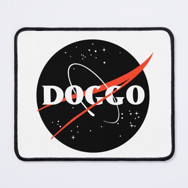 Item preview, Doggo, Nasa Inspired logo, quality logo Black Color, Guaranteed best gift for all dog lovers designed and sold by Galactic Fur Baby Federation.