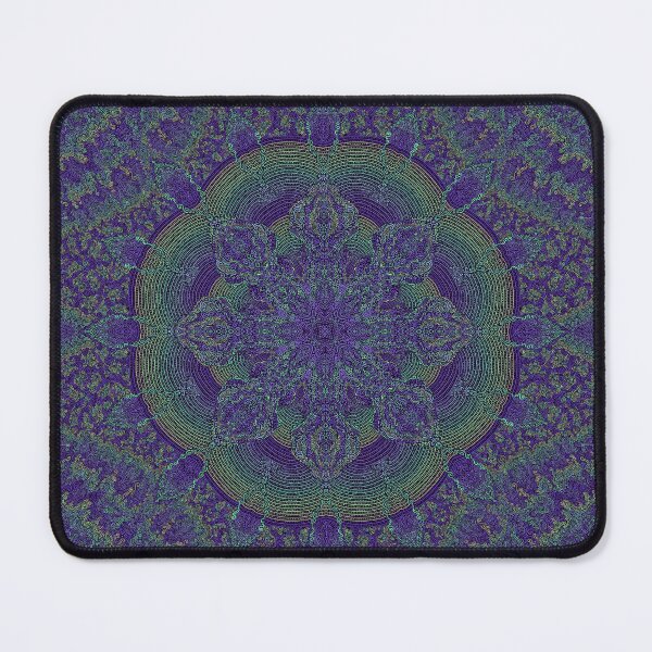 Item preview, Fractal Kaleidoscope Symmetrical Zendoodle; Greens on Purple designed and sold by ThatsJustJilly.