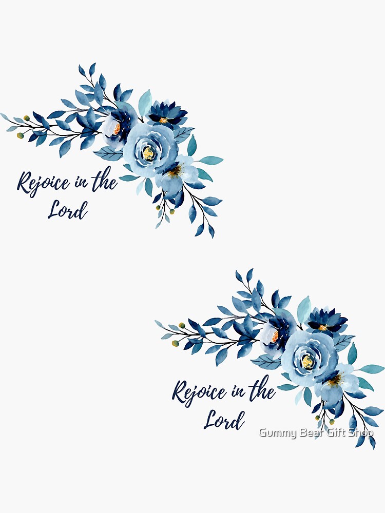 Thumbnail 3 of 3, Sticker, Vintage Flowers Motivation Scriptures - Rejoice in the Lord designed and sold by KingdomPen.