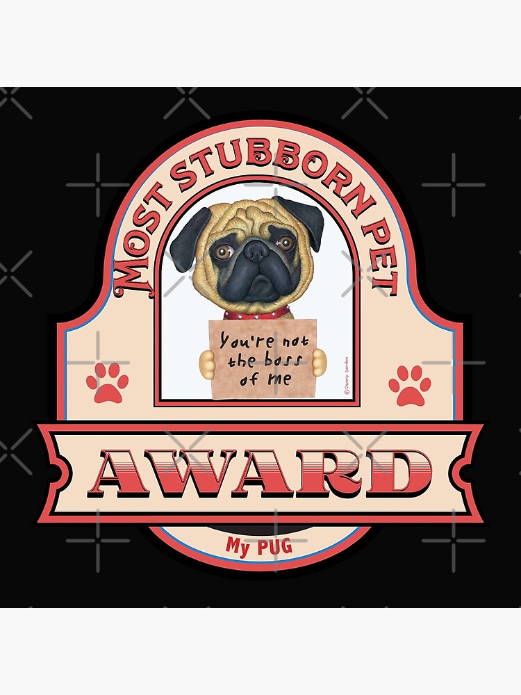 Funny Pug-Most Stubborn Pet Award