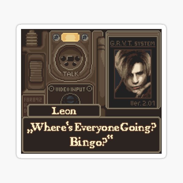 Item preview, Resident Evil Leon Kennedy Pixel Art designed and sold by AlleenasPixels.