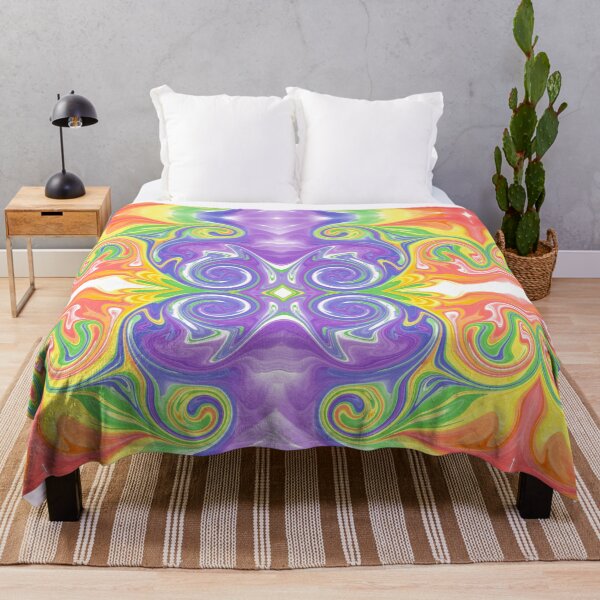 Rainbow Melted Milkshake Abstract Throw Blanket