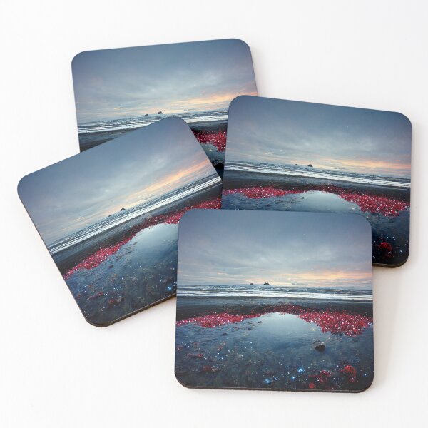 Item preview, Ruby Beaches at Sunrise AI Generated Art designed and sold by MeAI-Art.