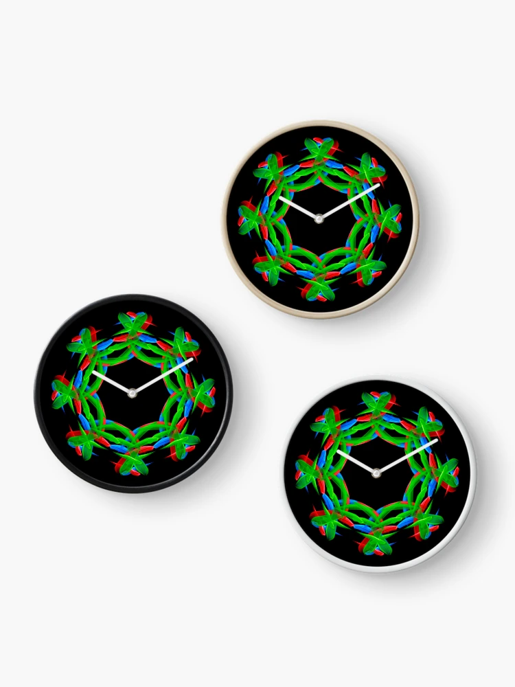Thumbnail 3 of 4, Clock, multicolored mandala designed and sold by Meo Design.