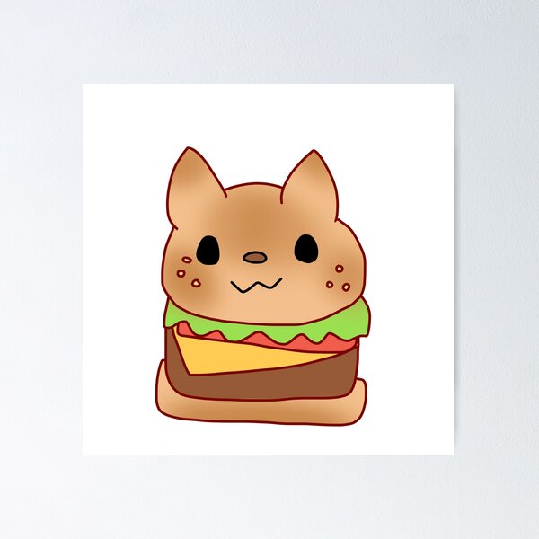 Vetor de Hamburguesa gato kawaii, hamburguesa en forma de gato