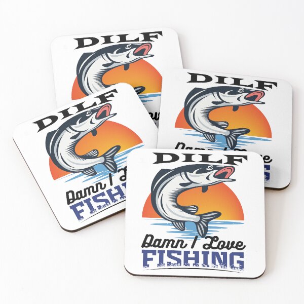 Item preview, Dilf Damn I Love Fishing - Funny Fishing Quote Graphic Fisherman Gift designed and sold by ALITOPRINCE.