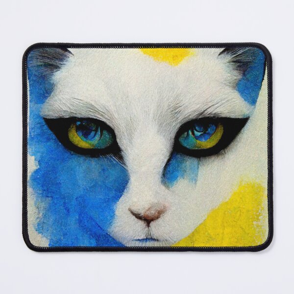 Item preview, white cat with blue right eye and yellow left eye designed and sold by zoro92.