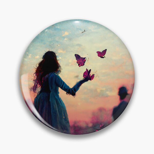 Item preview, Woman's hand flying so many little blue butterfly designed and sold by zoro92.