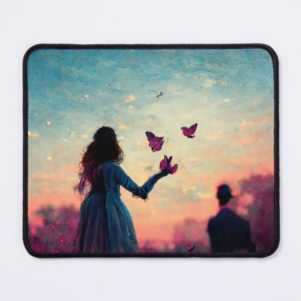 Item preview, Woman's hand flying so many little blue butterfly designed and sold by zoro92.