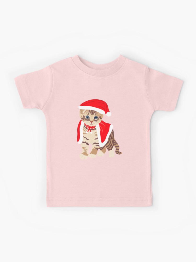 Cat in Christmas outfit, Santa hat Kids T-Shirt