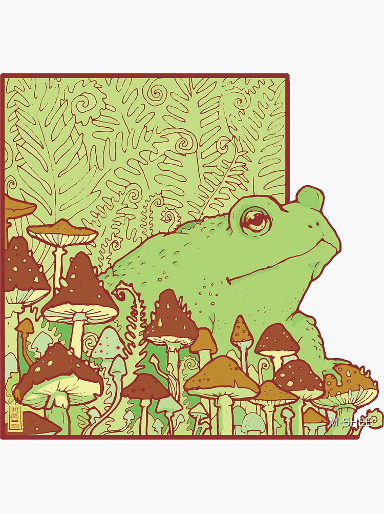 Forest toad & mushrooms by M-SHEE