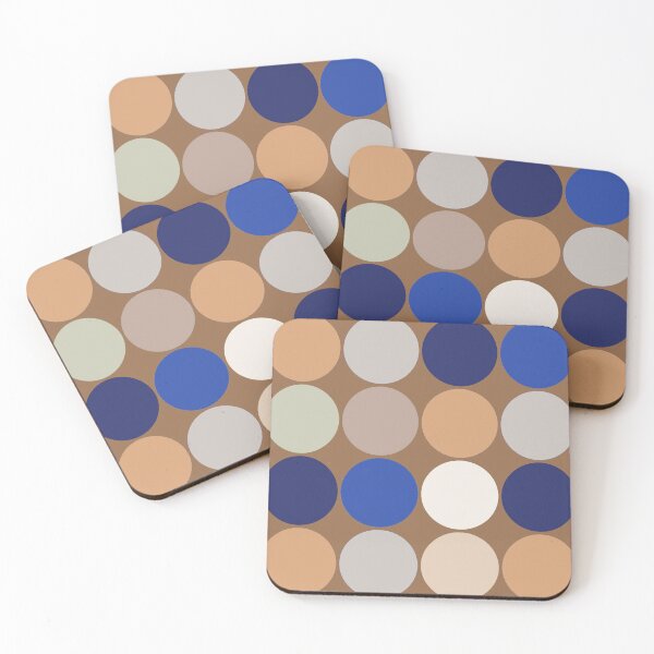 Item preview, Mid-Century Giant Dots, Taupe, Beige and Blue  designed and sold by Marymarice.