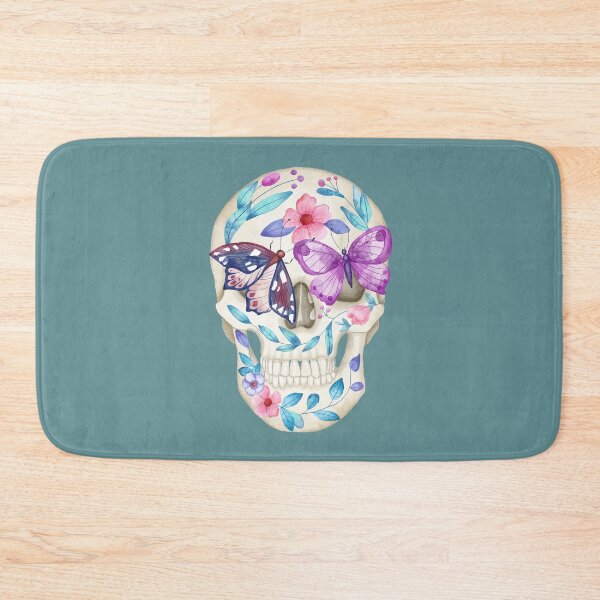 Item preview, Day of the Dead Sugar Skull with Flowers & Butterflies designed and sold by Natalie du Plessis.