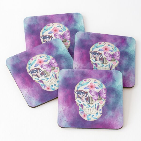 Item preview, Day of the Dead Sugar Skull with Flowers & Butterflies designed and sold by Natalie du Plessis.