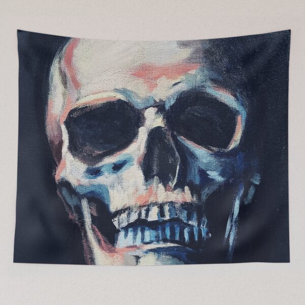 Item preview, "Skull" black horror macabre skeleton halloween scary spooky designed and sold by MauraDonahue.