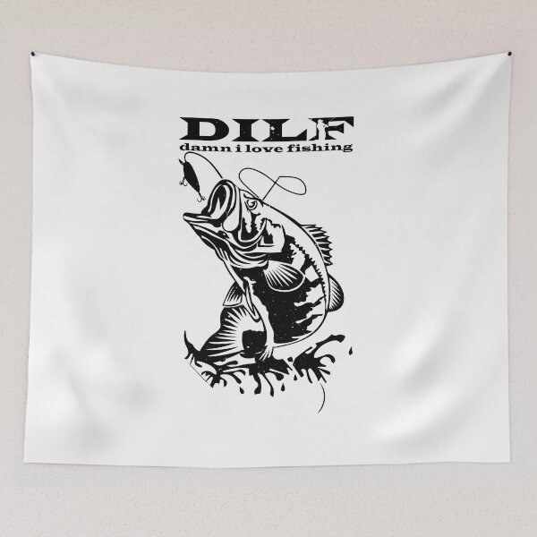 Item preview, Dilf Damn I Love Fishing - Funny Fishing Quote Graphic Fisherman Gift designed and sold by ALITOPRINCE.