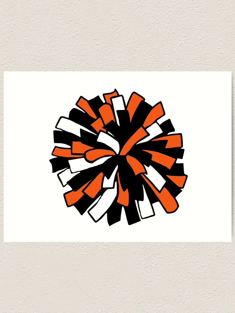 Orange black and white Pom Sticker for Sale by izzmade