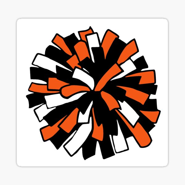 Orange black and white Pom Sticker for Sale by izzmade