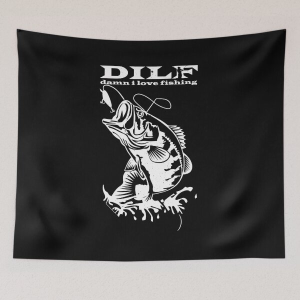 Item preview, Dilf Damn I Love Fishing - Funny Fishing Quote Graphic Fisherman Gift designed and sold by ALITOPRINCE.
