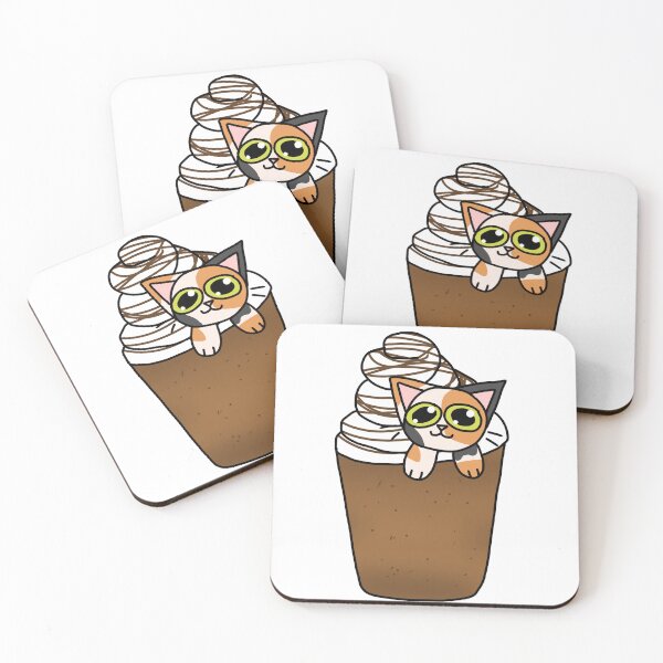 Item preview, cookie crumble or chocolaty chip frappuccino cat designed and sold by sproutsofart.