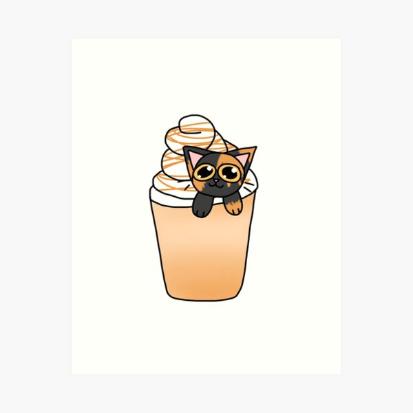 Starbucks Coffee Frappe Cat Kitty Starbies Cold Brew Frappuccino Stickers  134