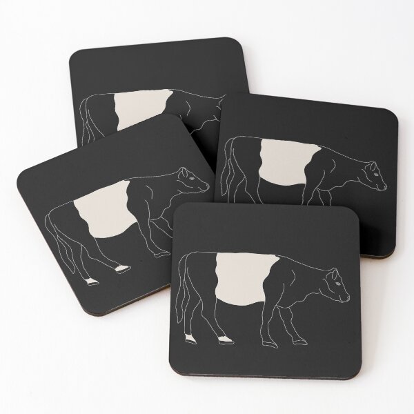 Item preview, Belted Galloway Cow, white lines transparent body designed and sold by Eva Freeman.