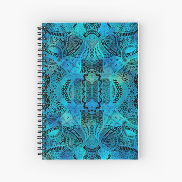 Loops Lagoon - Hand Drawn Zentangle Design Spiral Notebook