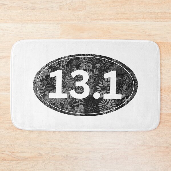 Item preview, Monochrome Floral, Half Marathon 13.1 designed and sold by LatterDaze.