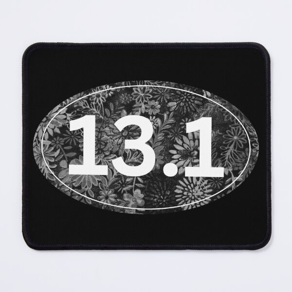 Item preview, Monochrome Floral, Half Marathon 13.1 designed and sold by LatterDaze.