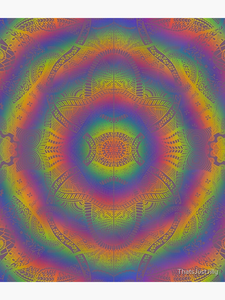 Thumbnail 3 of 3, Backpack, Muted Rainbow Loops Over Purple Trippy Zentangle Art designed and sold by ThatsJustJilly.