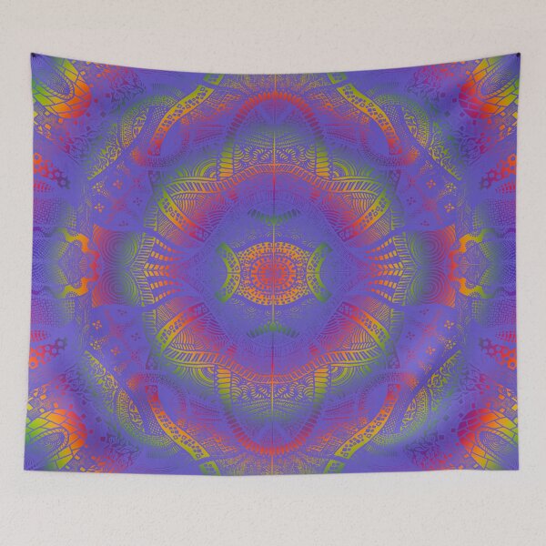 Item preview, Purple Loops Over Rainbow Trippy Zentangleart designed and sold by ThatsJustJilly.