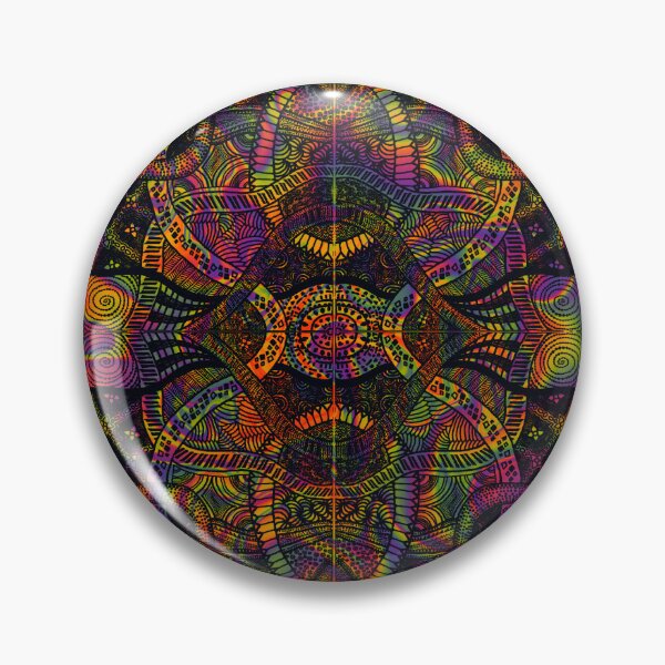 Item preview, Black Loops Over Trippy Rainbow Zentangle Art designed and sold by ThatsJustJilly.