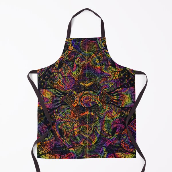 Item preview, Black Loops Over Trippy Rainbow Zentangle Art designed and sold by ThatsJustJilly.