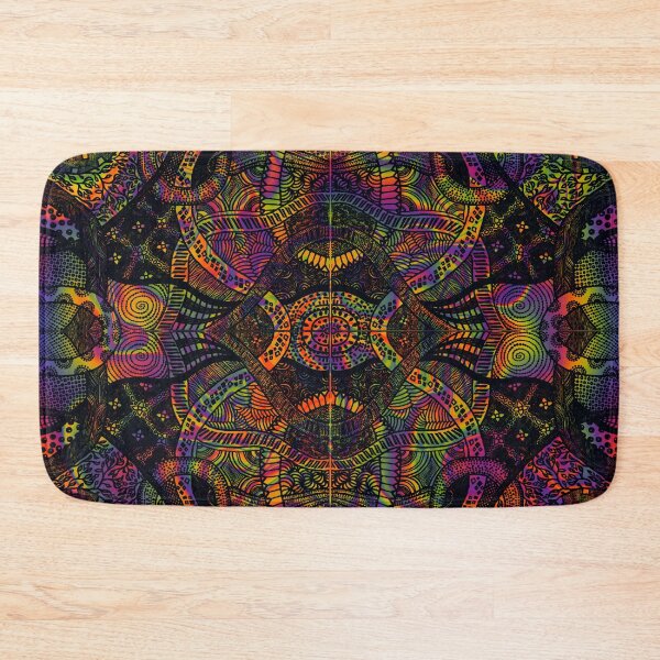 Item preview, Black Loops Over Trippy Rainbow Zentangle Art designed and sold by ThatsJustJilly.