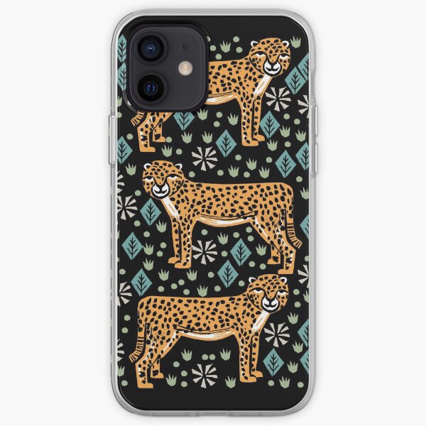 Cheetah safari art printmaking screen print giclee by andrea lauren iPhone Soft Case