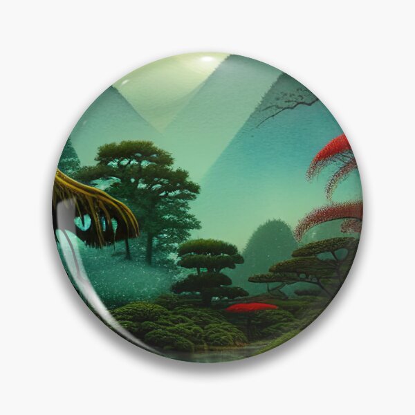 Item preview, Digital Painting Of a Lush Wet Natural Mountains designed and sold by NatureFood.