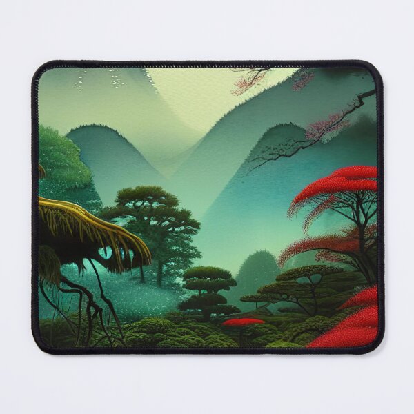 Item preview, Digital Painting Of a Lush Wet Natural Mountains designed and sold by NatureFood.