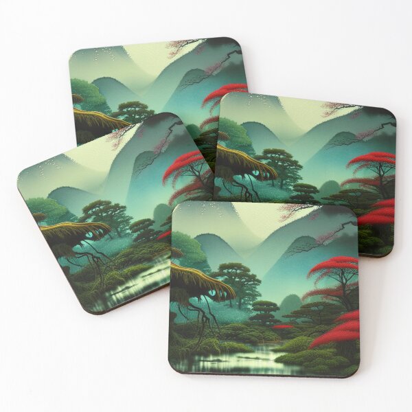 Item preview, Digital Painting Of a Lush Wet Natural Mountains designed and sold by NatureFood.