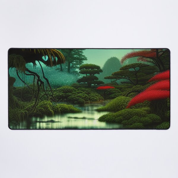 Item preview, Digital Painting Of a Lush Wet Natural Mountains designed and sold by NatureFood.