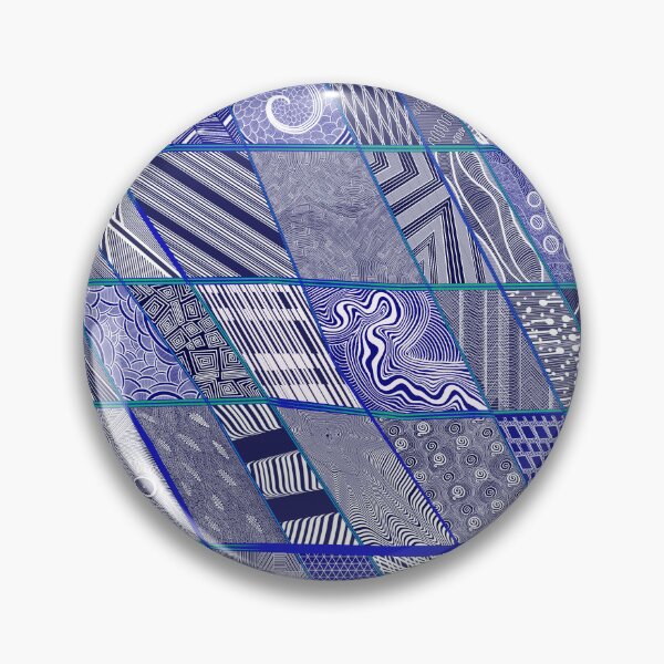 Item preview, Zentangle Abstract Lineart Grid; Blue Over Aloe designed and sold by ThatsJustJilly.