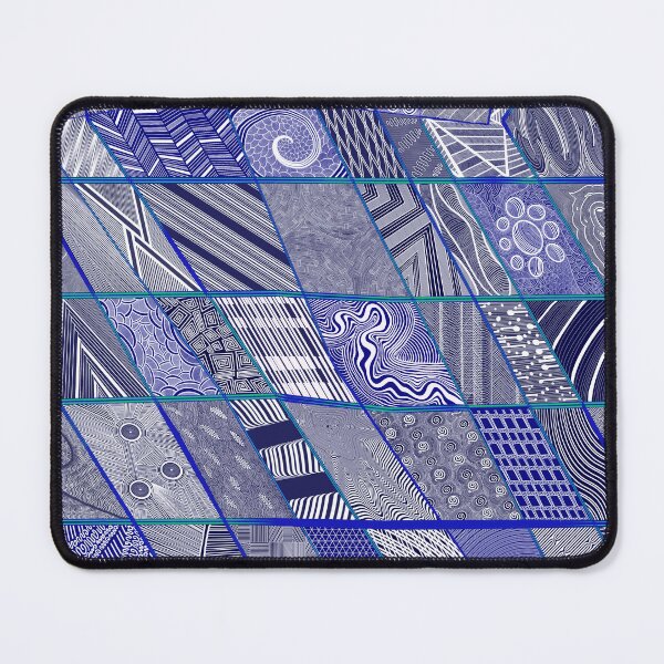 Item preview, Zentangle Abstract Lineart Grid; Blue Over Aloe designed and sold by ThatsJustJilly.