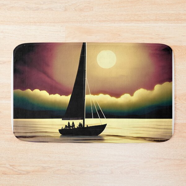 Item preview, Sailboat on a Calm Sea Under the Pale Moonlight designed and sold by Caregiverology.