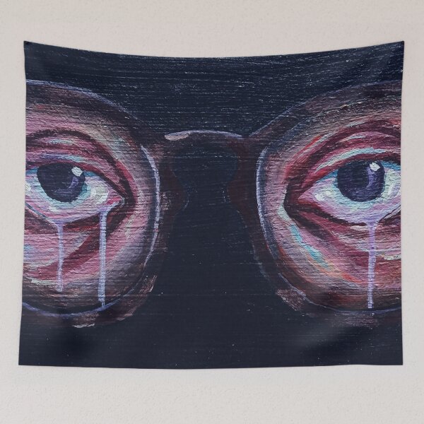 Item preview, "Glasses" eyes surrealism spooky crying weird black  designed and sold by MauraDonahue.
